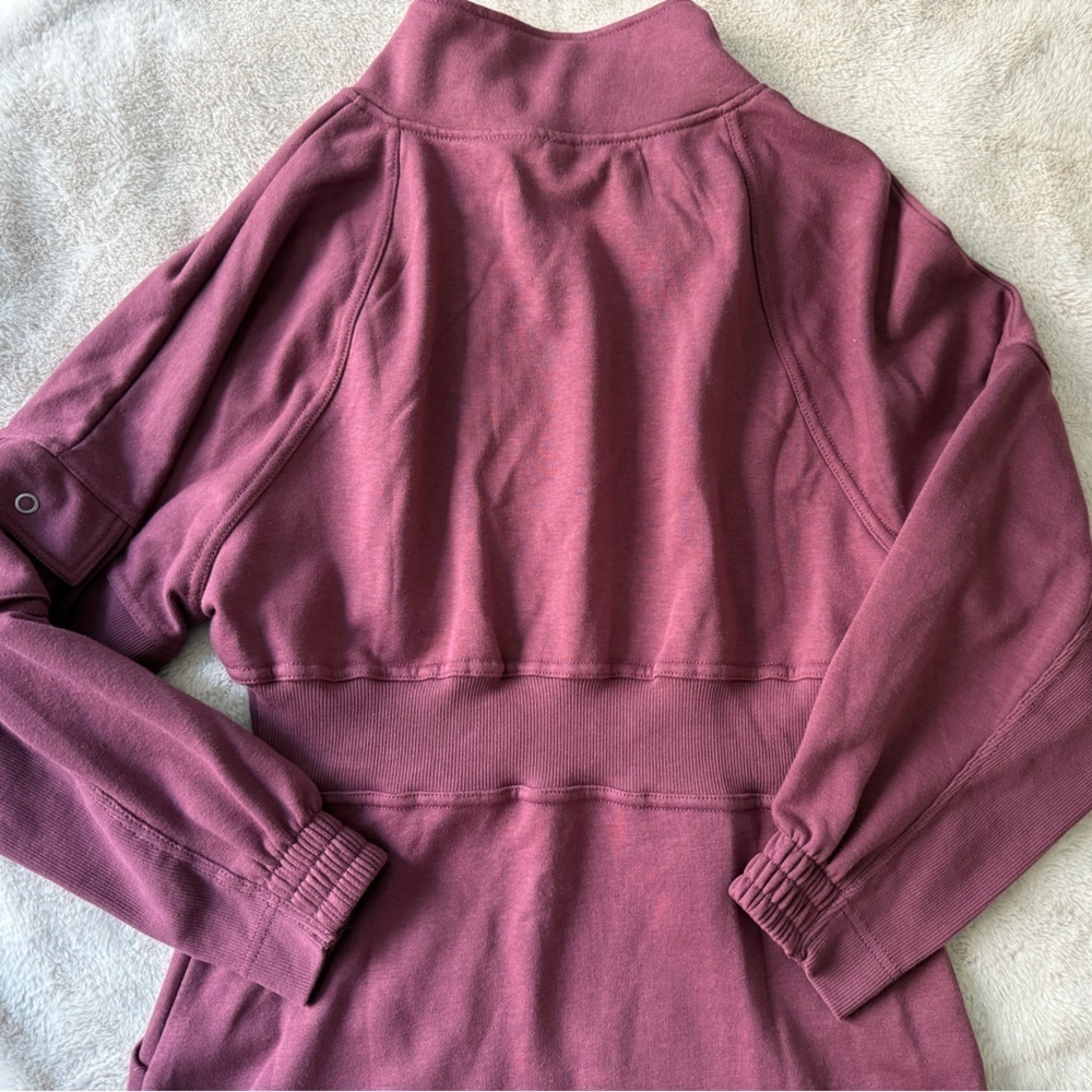 NWT Anthropologie Daily Practice Long-Sleeve Pop Trick Dress Burgundy Size M - Picture 12 of 13